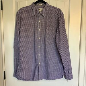 J.Crew Tailored Fit Men's Gingham Shirt - Purple - Size L